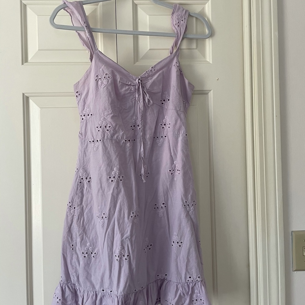 Francesca’s purple dress